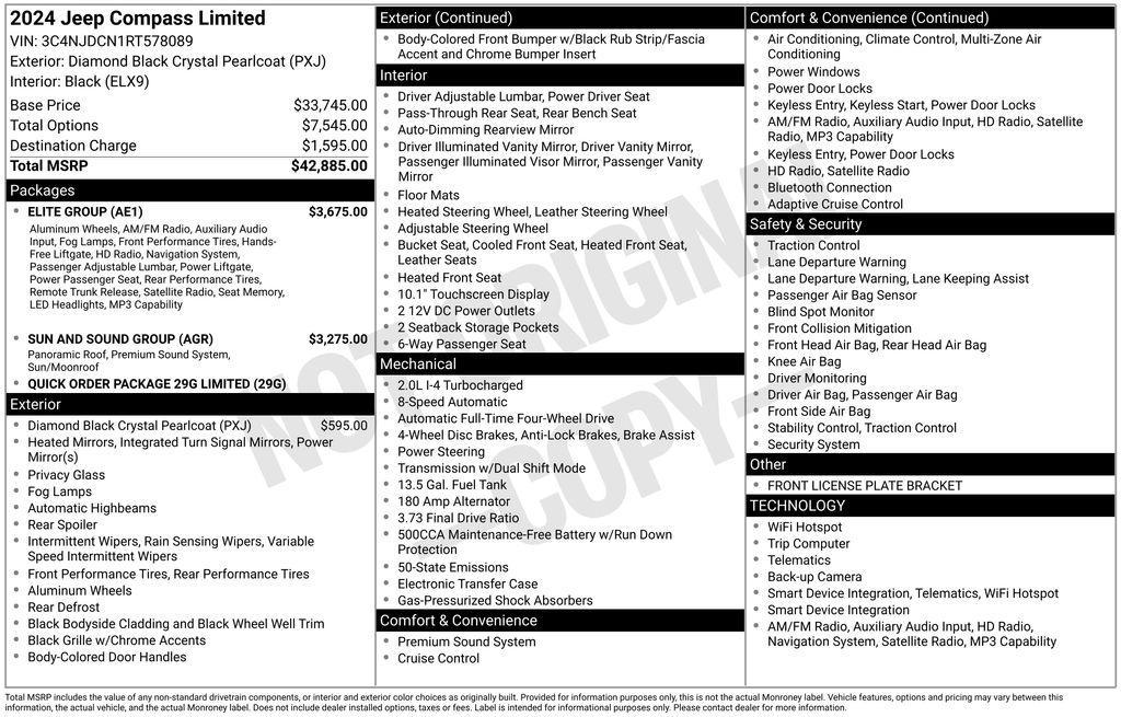 new 2024 Jeep Compass car, priced at $34,788