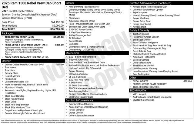 new 2025 Ram 1500 car, priced at $68,380