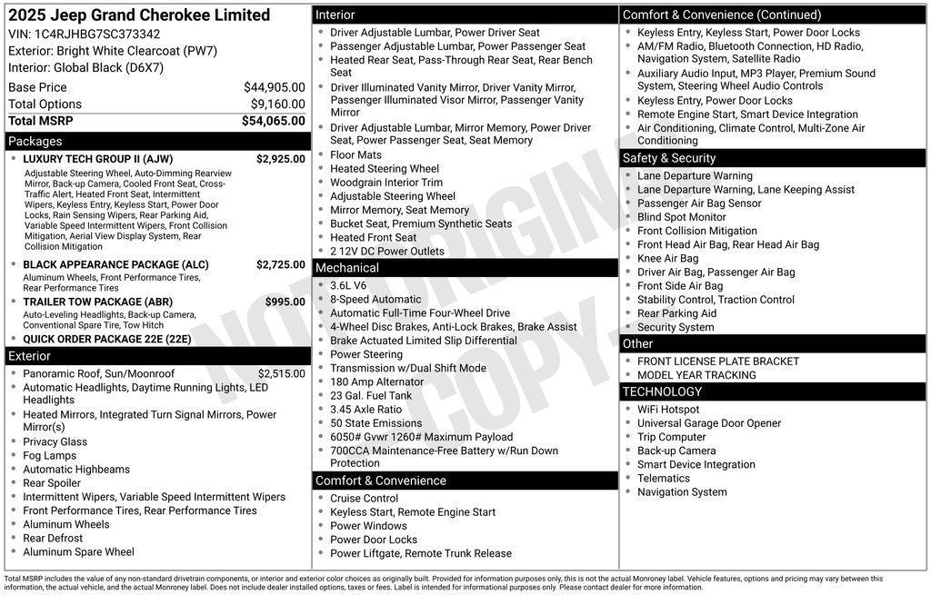 new 2025 Jeep Grand Cherokee car, priced at $52,136