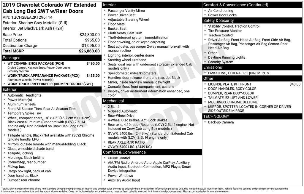 used 2019 Chevrolet Colorado car, priced at $19,500