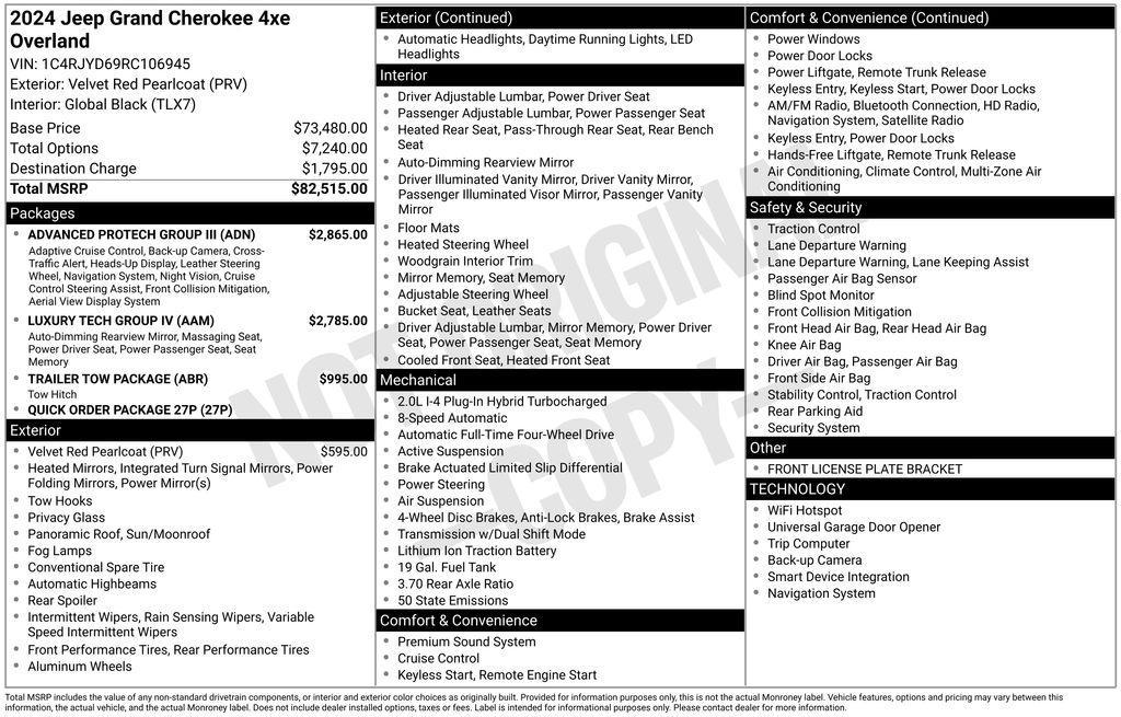new 2024 Jeep Grand Cherokee 4xe car, priced at $68,813