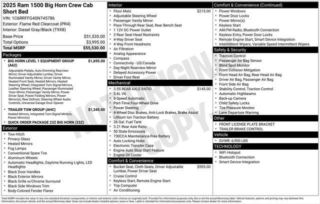 new 2025 Ram 1500 car, priced at $42,110