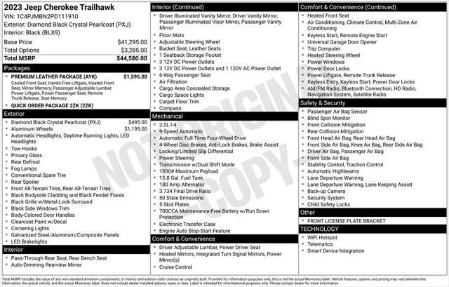 used 2023 Jeep Cherokee car, priced at $28,990