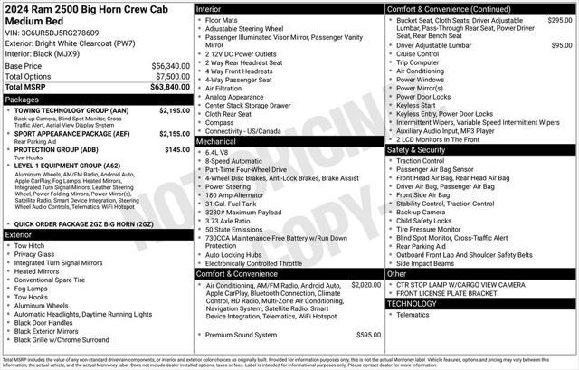 new 2024 Ram 2500 car, priced at $48,941