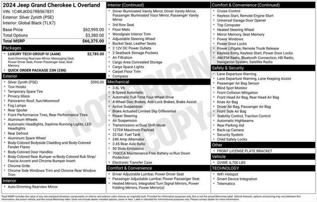 new 2024 Jeep Grand Cherokee L car, priced at $59,990