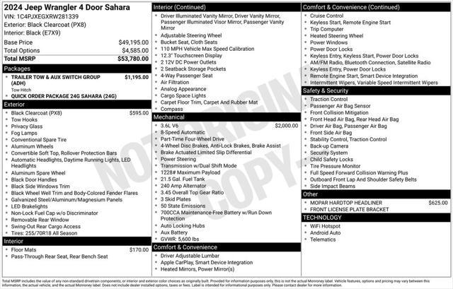 new 2024 Jeep Wrangler car, priced at $44,962