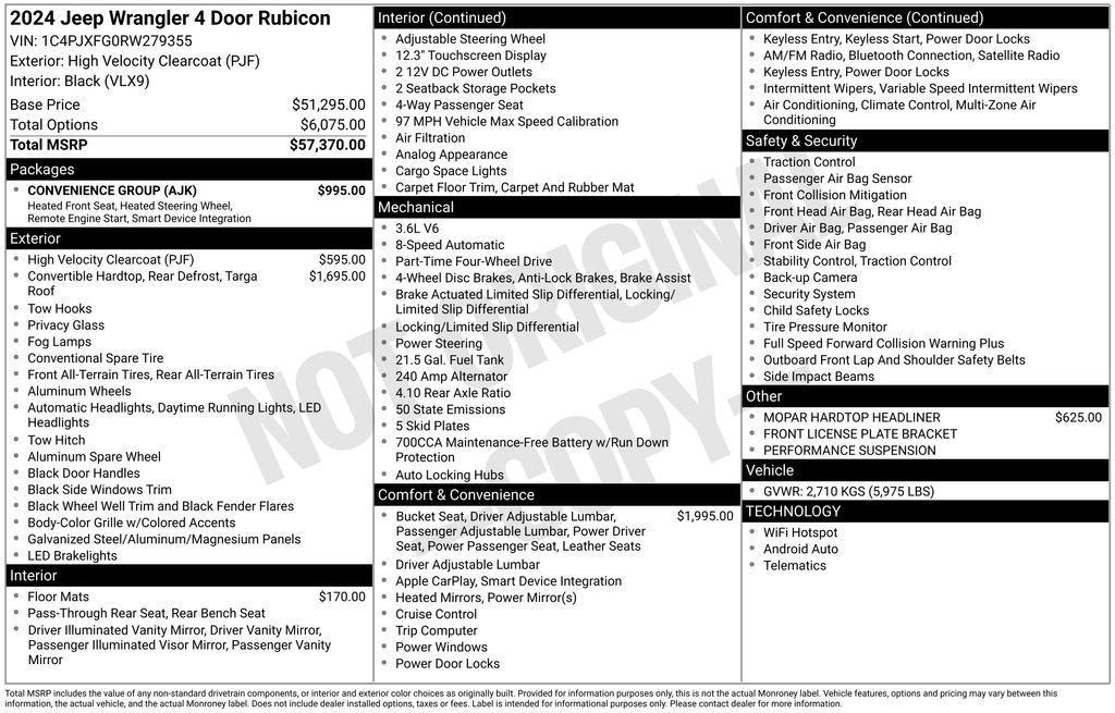 new 2024 Jeep Wrangler car, priced at $51,012