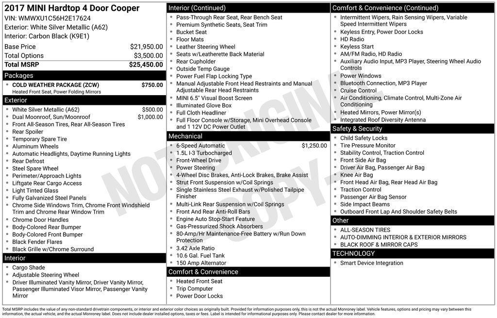 used 2017 MINI Hardtop car, priced at $11,200