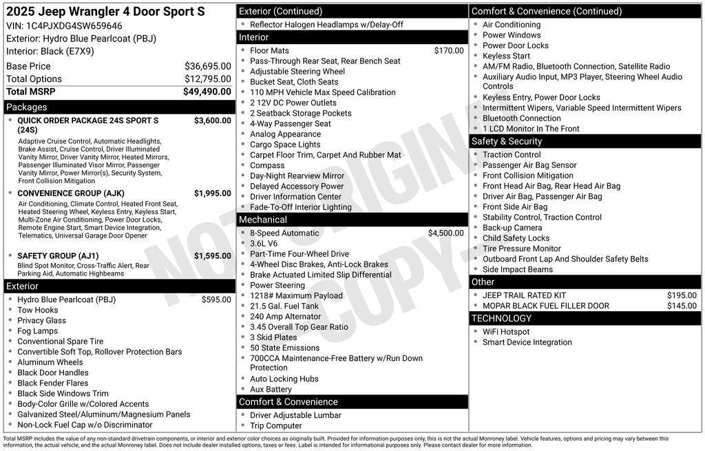 new 2025 Jeep Wrangler car, priced at $42,866