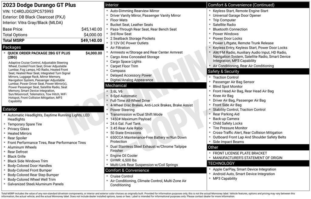used 2023 Dodge Durango car, priced at $30,820