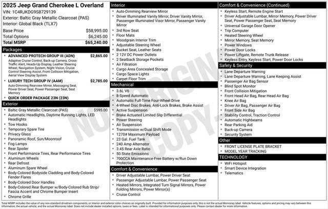 new 2025 Jeep Grand Cherokee L car, priced at $61,856