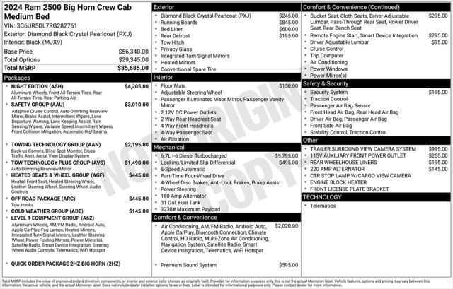 new 2024 Ram 2500 car, priced at $70,218
