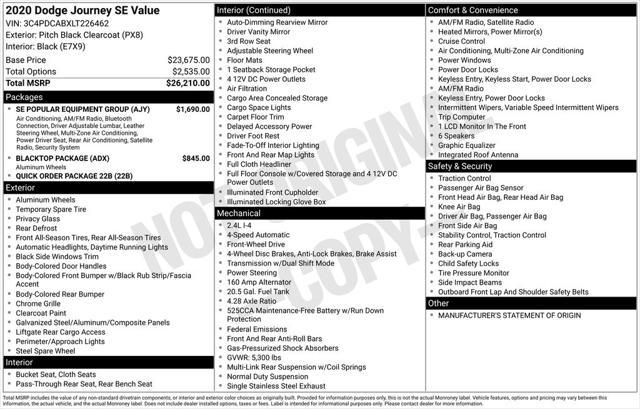used 2020 Dodge Journey car, priced at $14,690