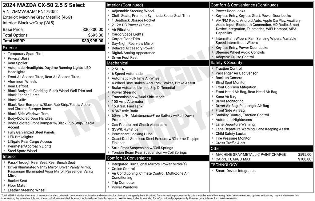 used 2024 Mazda CX-50 car, priced at $26,100