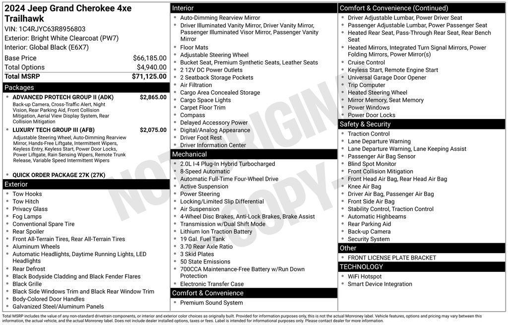 new 2024 Jeep Grand Cherokee 4xe car, priced at $50,086