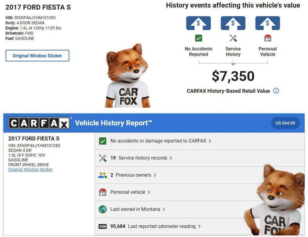 used 2017 Ford Fiesta car, priced at $4,995