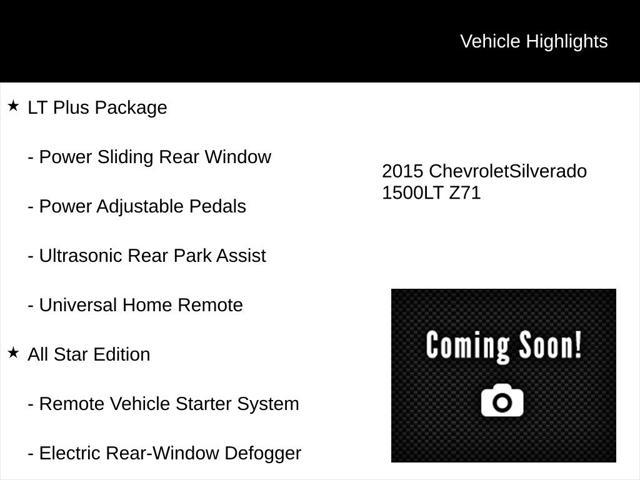 used 2015 Chevrolet Silverado 1500 car, priced at $22,825