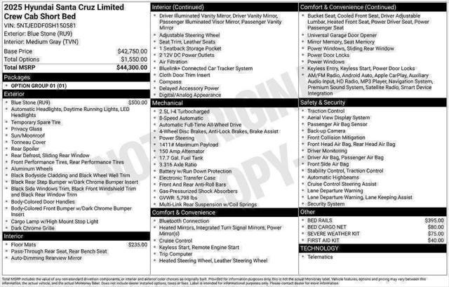 new 2025 Hyundai SANTA CRUZ car, priced at $42,633