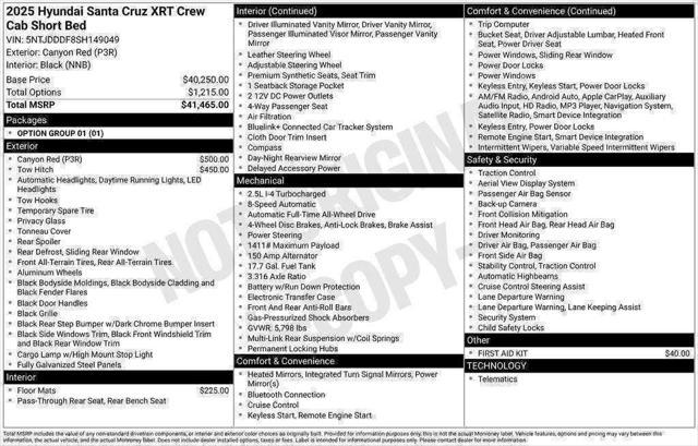 new 2025 Hyundai SANTA CRUZ car, priced at $39,923