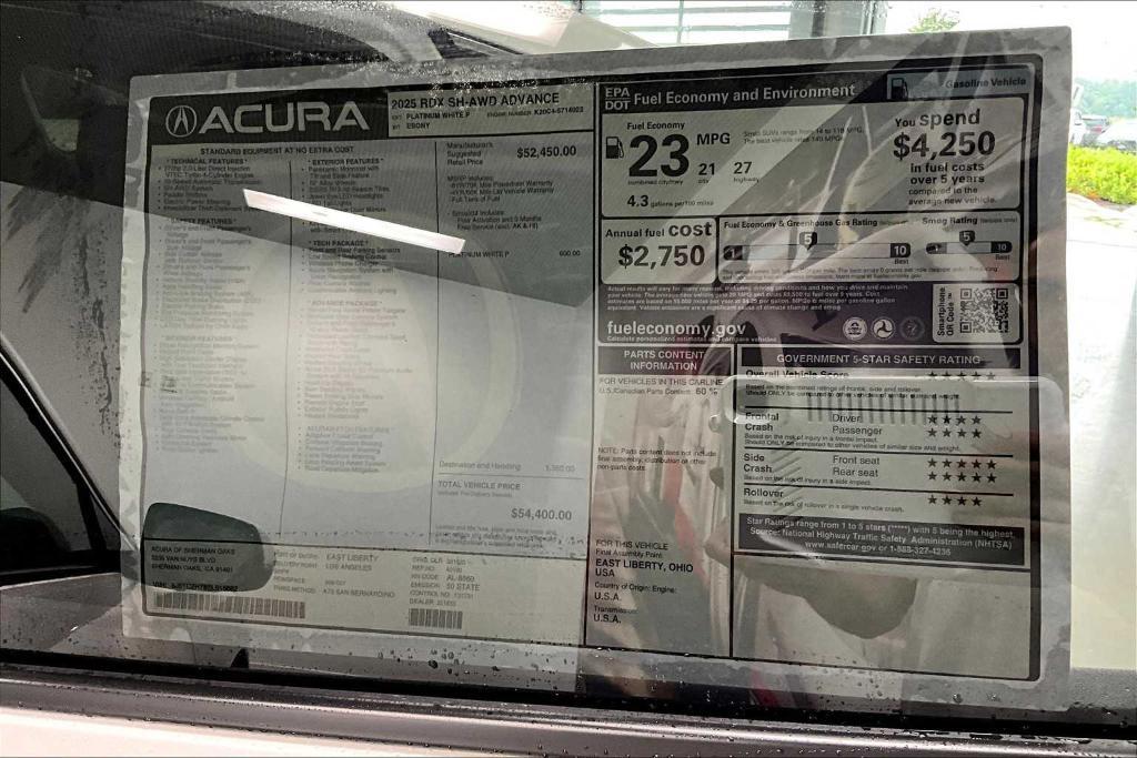 new 2025 Acura RDX car, priced at $54,410