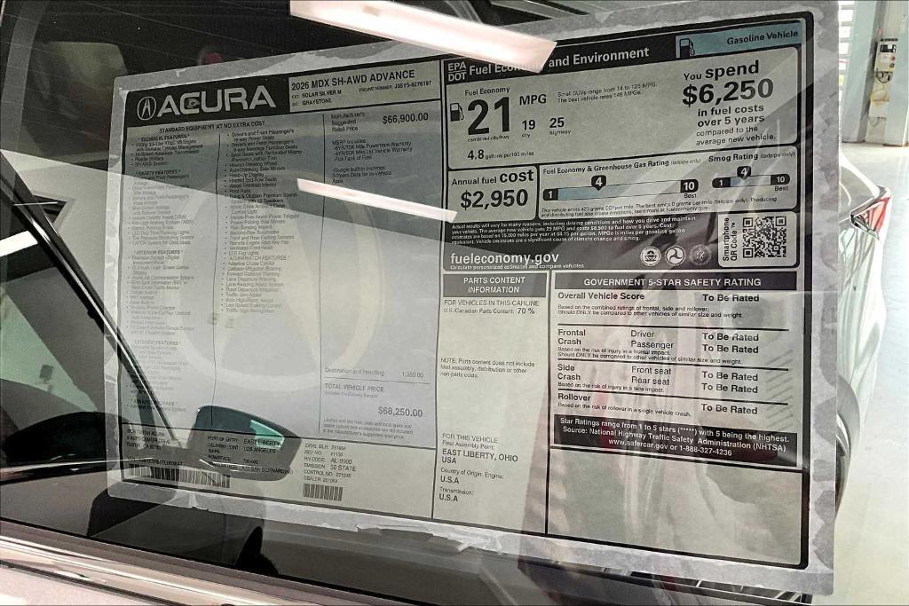 new 2026 Acura MDX car, priced at $68,250