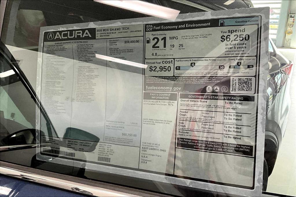 new 2026 Acura MDX car, priced at $60,750