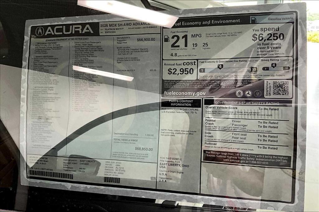 new 2026 Acura MDX car, priced at $68,850