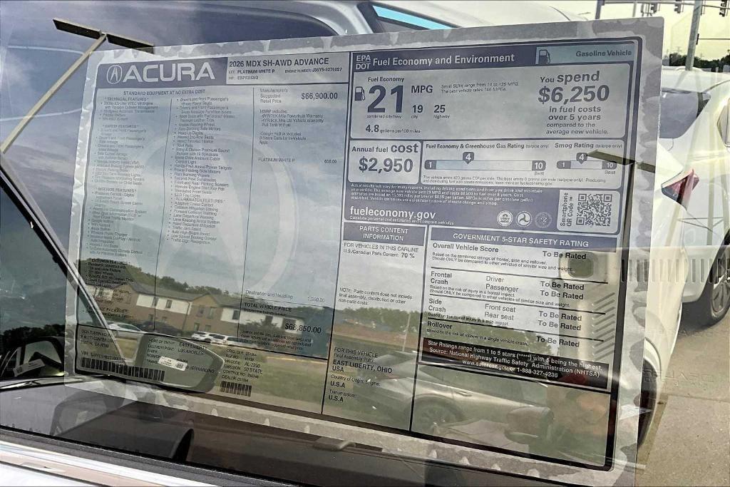 new 2026 Acura MDX car, priced at $68,850