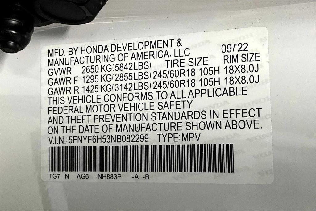 used 2022 Honda Pilot car, priced at $34,980