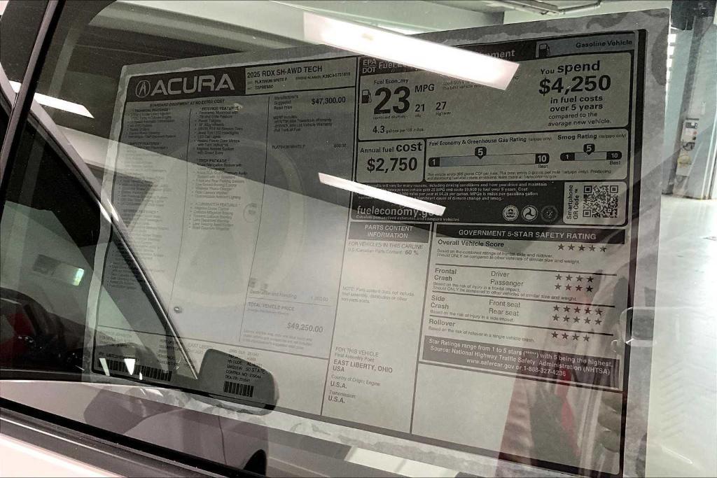 new 2025 Acura RDX car, priced at $49,250