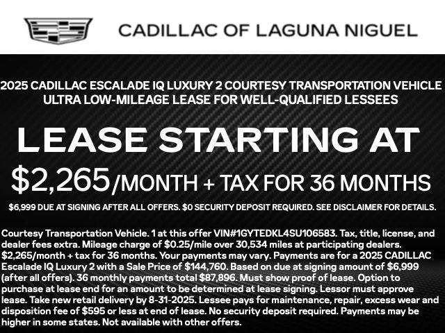 used 2025 Cadillac Escalade IQ car, priced at $144,698