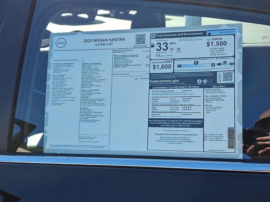 new 2025 Nissan Sentra car, priced at $26,875