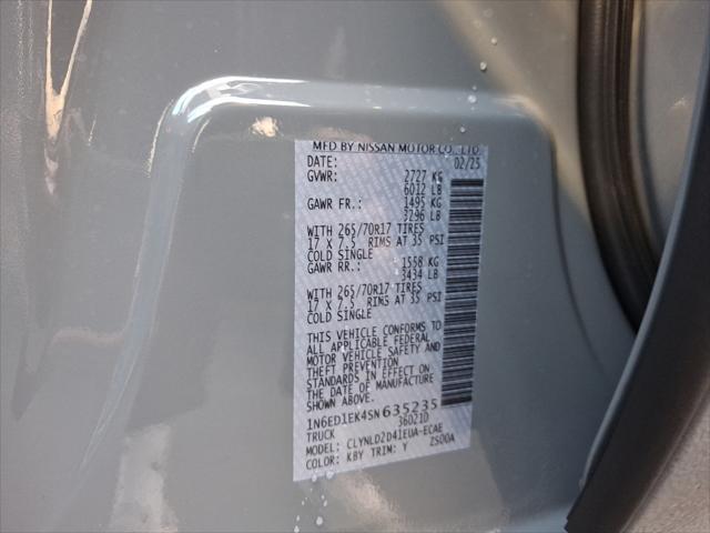new 2025 Nissan Frontier car, priced at $50,965