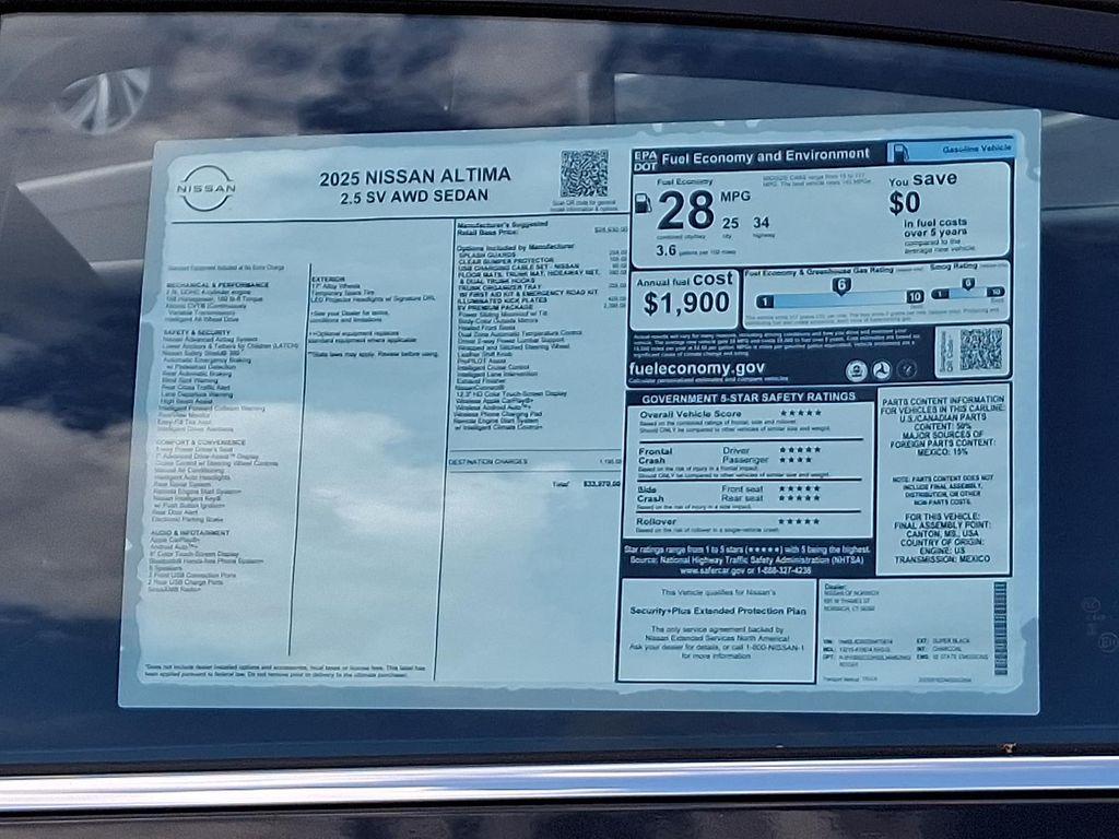 new 2025 Nissan Altima car, priced at $33,970
