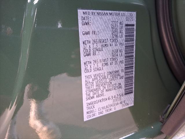 new 2025 Nissan Frontier car, priced at $42,005