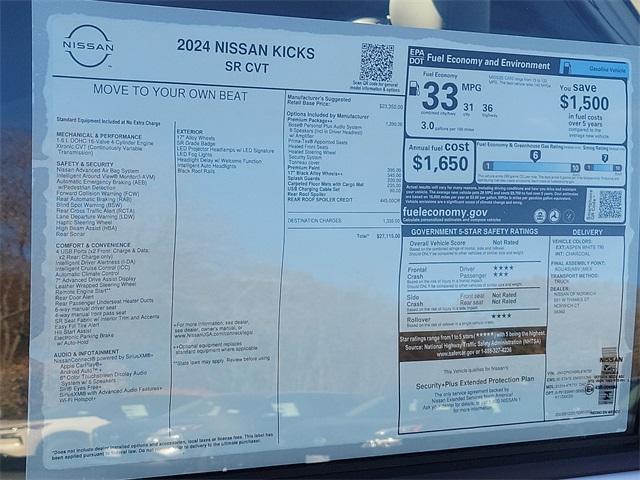 new 2024 Nissan Kicks car, priced at $26,600