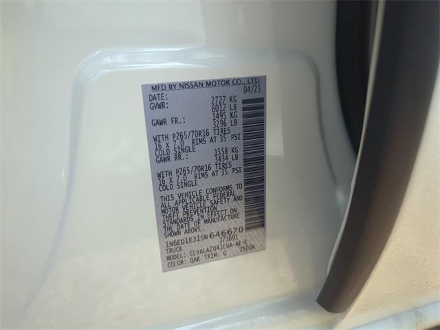 new 2025 Nissan Frontier car, priced at $34,130