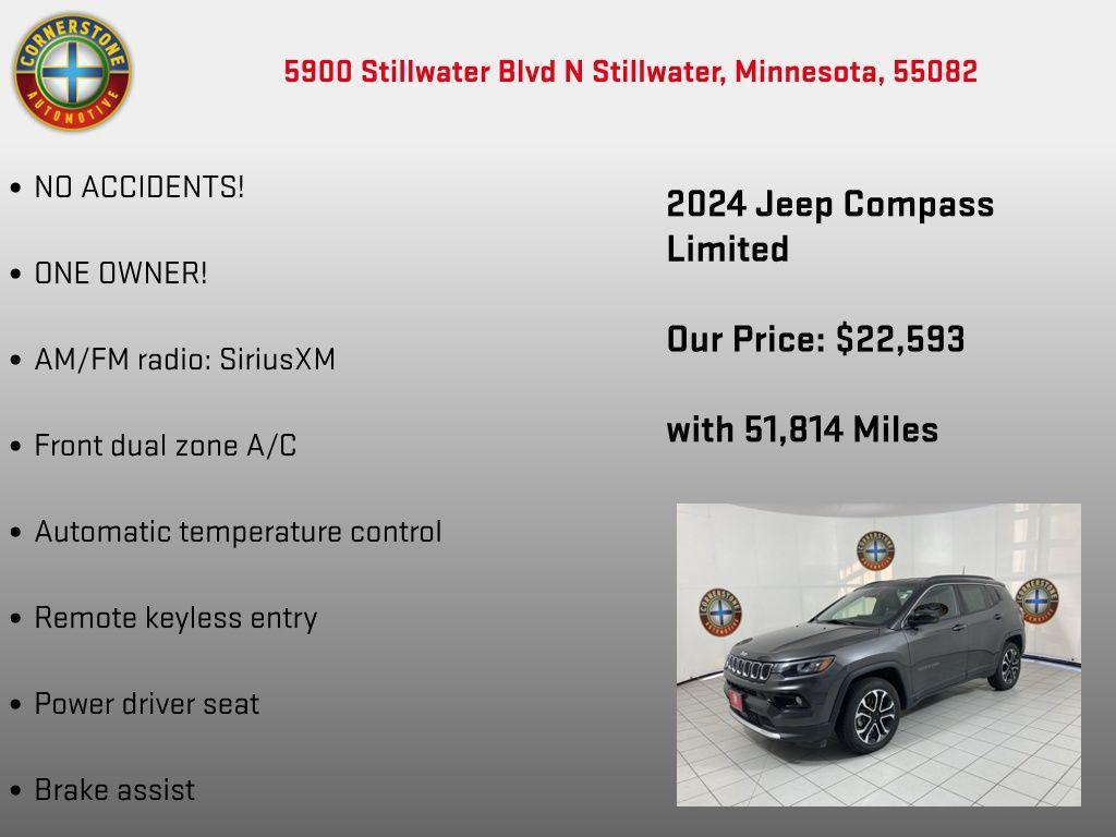 used 2024 Jeep Compass car, priced at $22,593