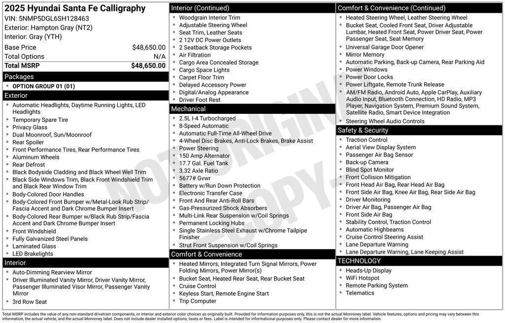 used 2025 Hyundai Santa Fe car, priced at $43,700