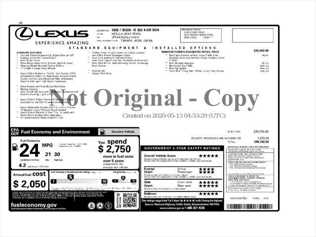 used 2020 Lexus IS 300 car, priced at $29,988