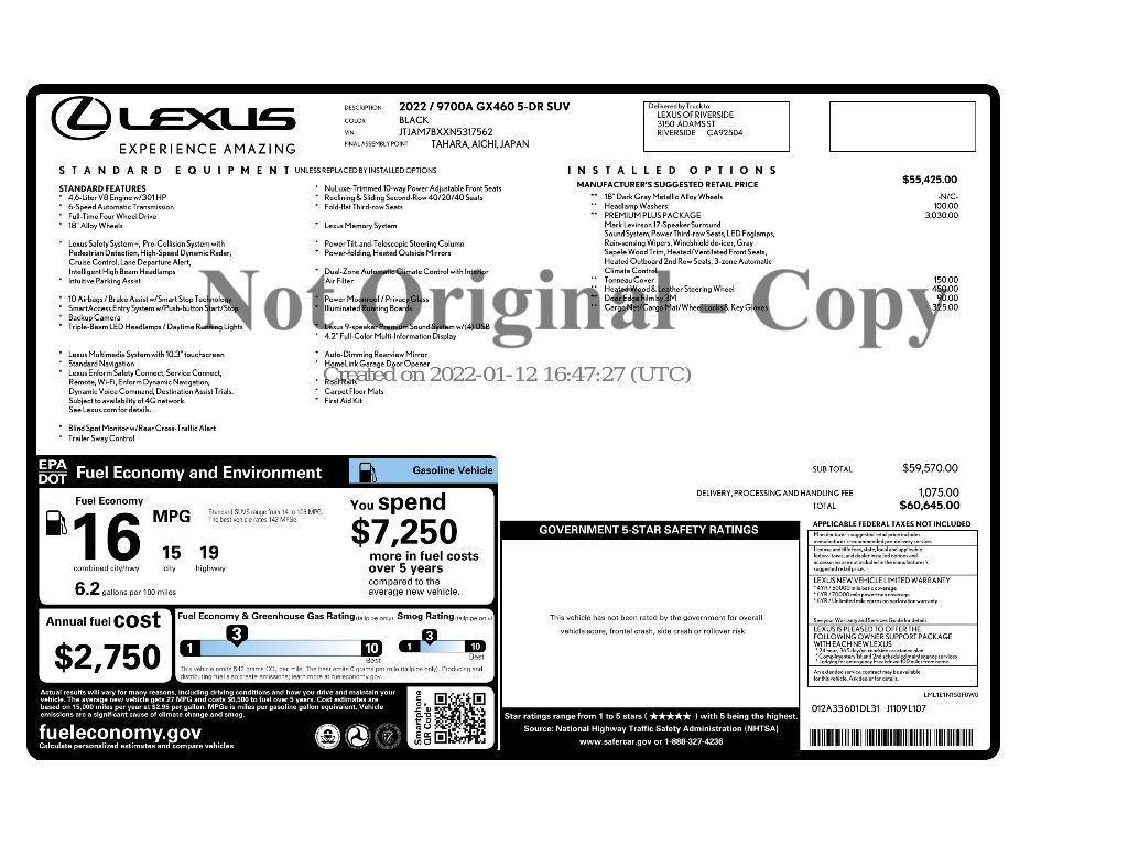 used 2022 Lexus GX 460 car, priced at $46,978