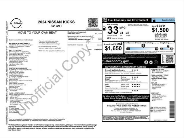 used 2024 Nissan Kicks car, priced at $20,747