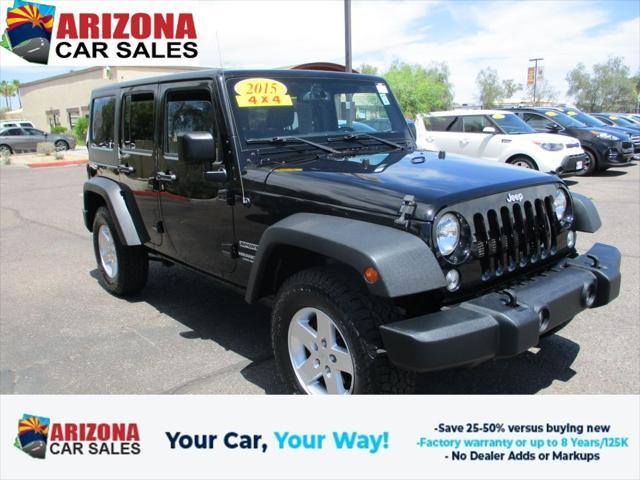 used 2015 Jeep Wrangler Unlimited car, priced at $21,655