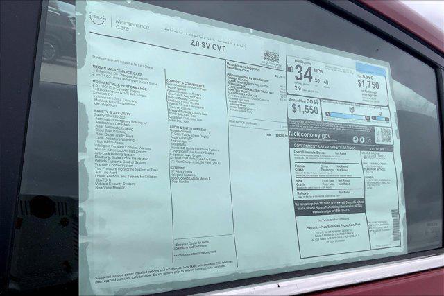 new 2025 Nissan Sentra car, priced at $21,723