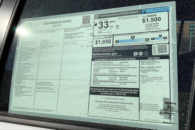 new 2024 Nissan Kicks car, priced at $22,311