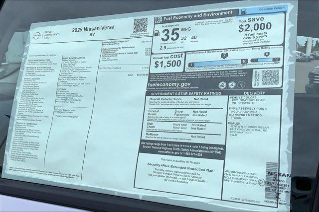 new 2025 Nissan Versa car, priced at $22,363