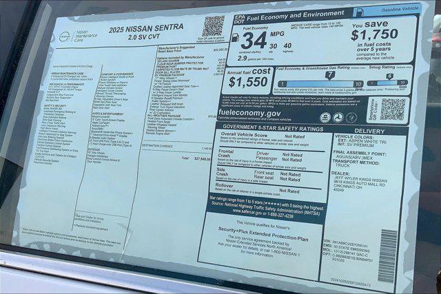 new 2025 Nissan Sentra car, priced at $26,076