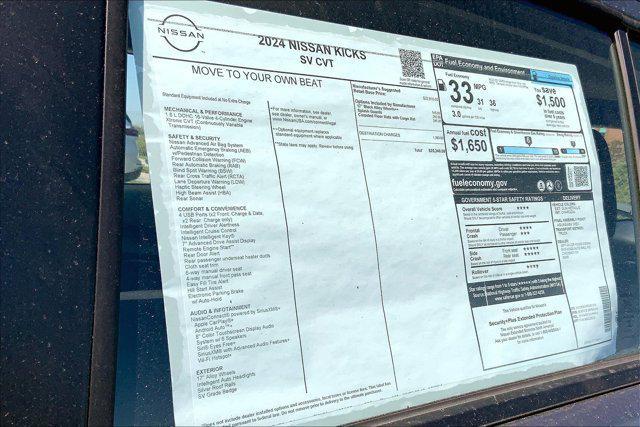 new 2024 Nissan Kicks car, priced at $23,194