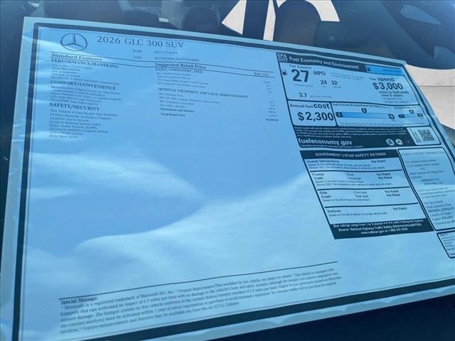 new 2026 Mercedes-Benz GLC 300 car, priced at $53,800