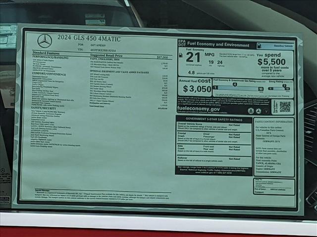 new 2024 Mercedes-Benz GLS 450 car, priced at $93,025